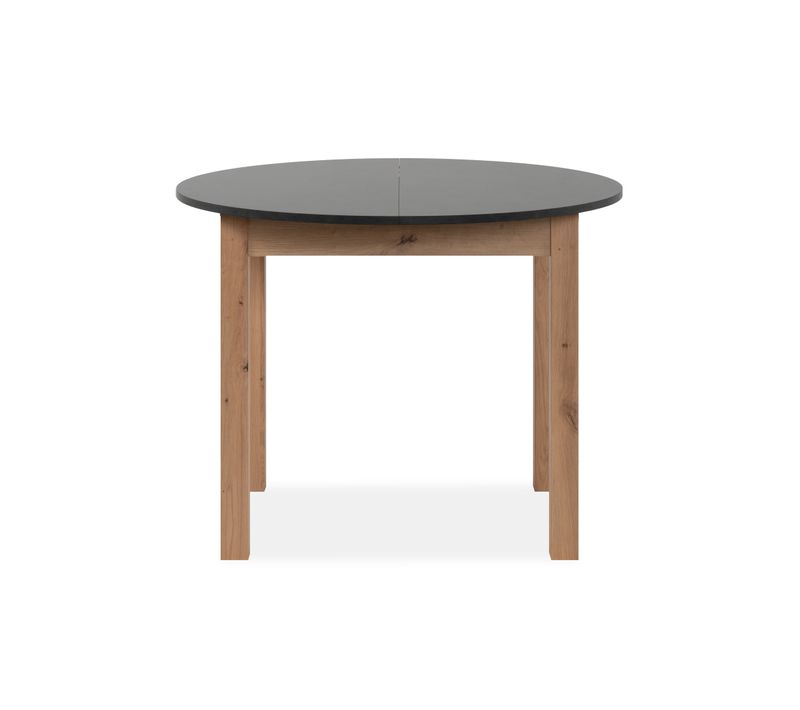 Table ronde extensible 100/140 DORA Imitation chêne et gris