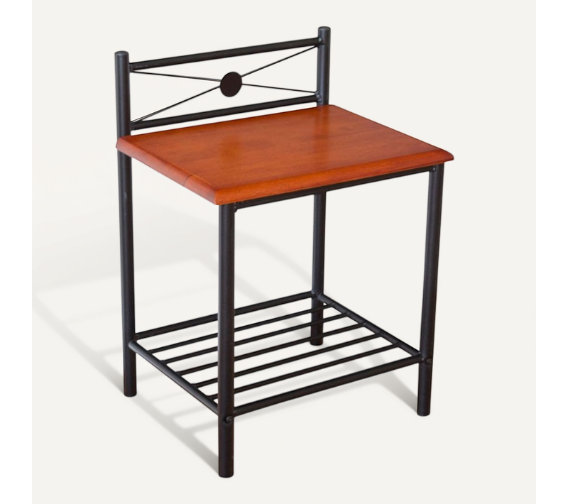 Table De Chevet En Metal Noir Laquée