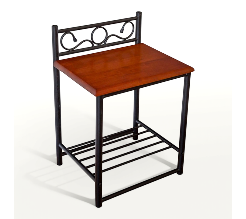 Table De Chevet En Metal Noir Laqué