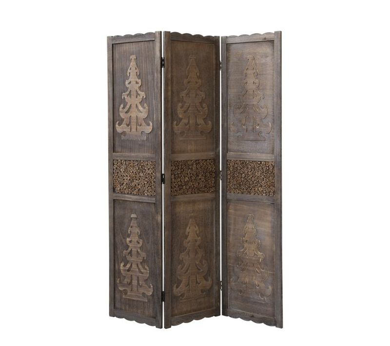 Paravent 3 Pans Bois Marron