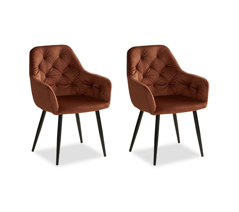 Lot De 2 Chaises Egg Marron Pour Salle à Manger Élégantes Et Confortables