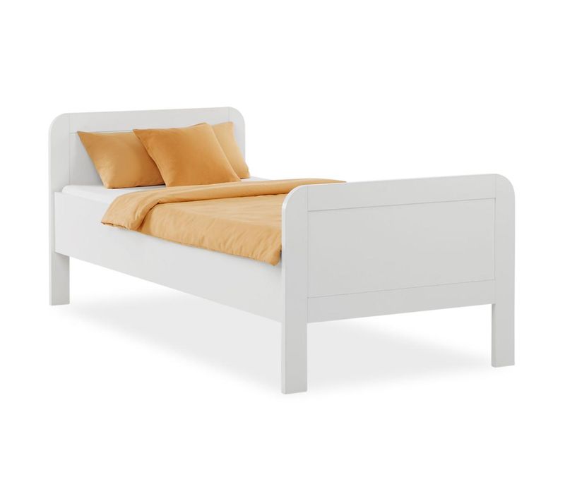Lit Confort 90x200 Cm Blanc Sans Sommier Réglable En Hauteur