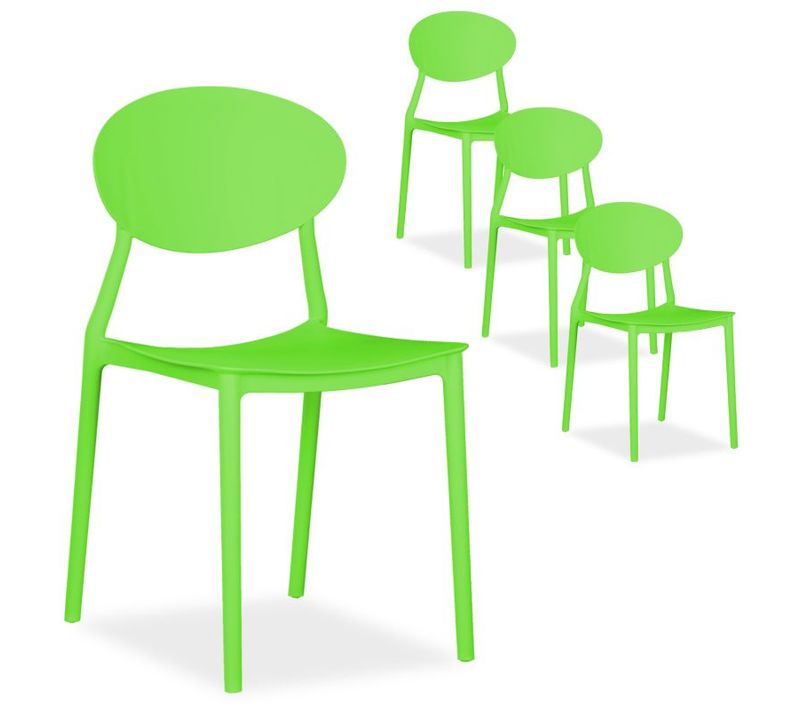 Chaise De Jardin Lot 4 Chaises Vert