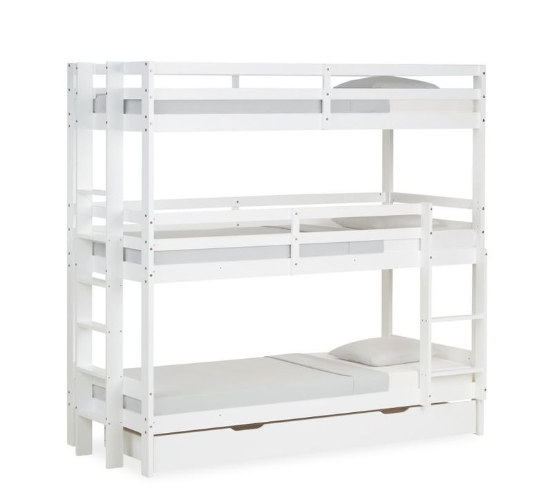 Lit Superposé Triple 90x200 Avec Matelas