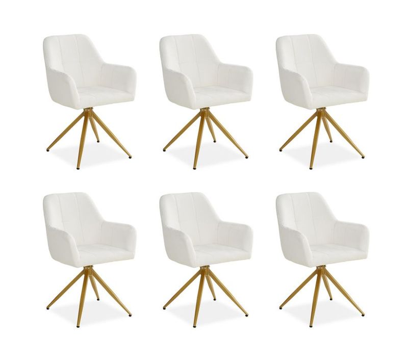 Ensemble De 6 Chaises De Salle à Manger Blanches Modernes