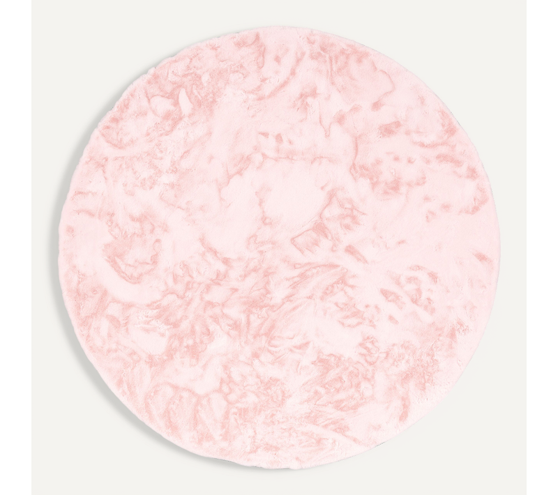 Tapis En Fourrure Plush Rond 160cm Rose