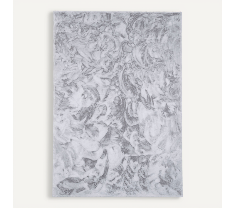 Tapis En Fourrure Plush 90x160cm Gris Clair
