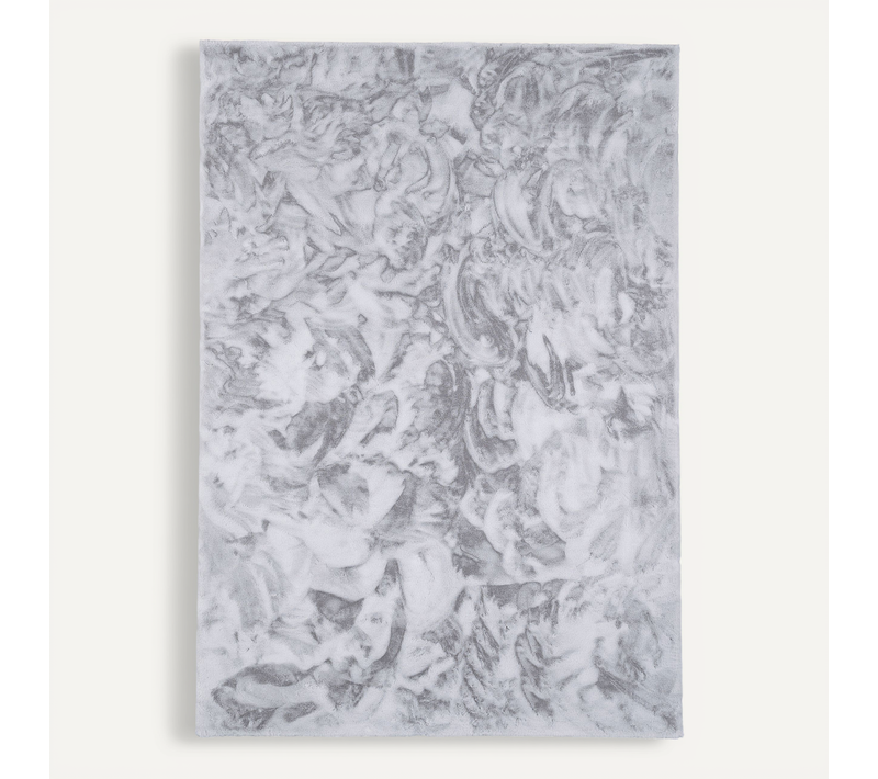 Tapis En Fourrure Plush 140x180cm Gris Clair