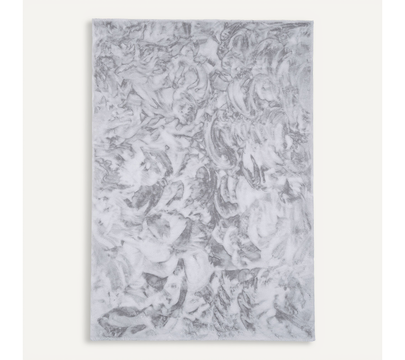 Tapis En Fourrure Plush 160x230cm Gris Clair