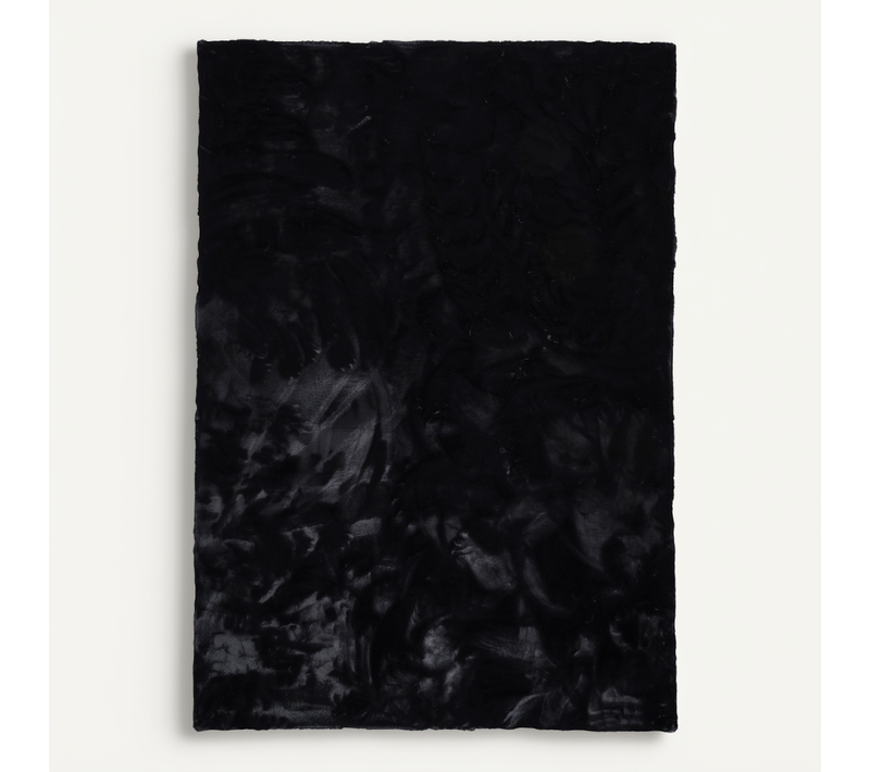 Tapis En Fourrure Plush 120x170cm Noir