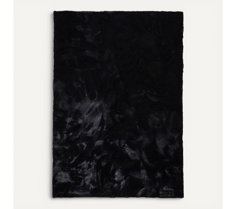 Tapis En Fourrure Plush 160x230cm Noir
