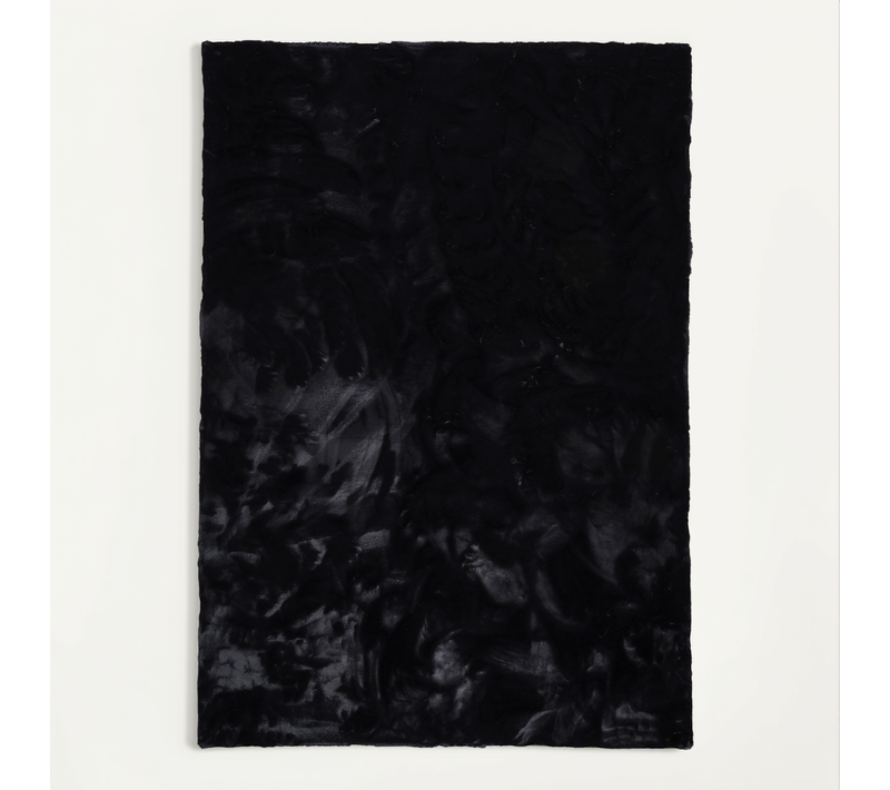 Tapis En Fourrure Plush 180x250cm Noir