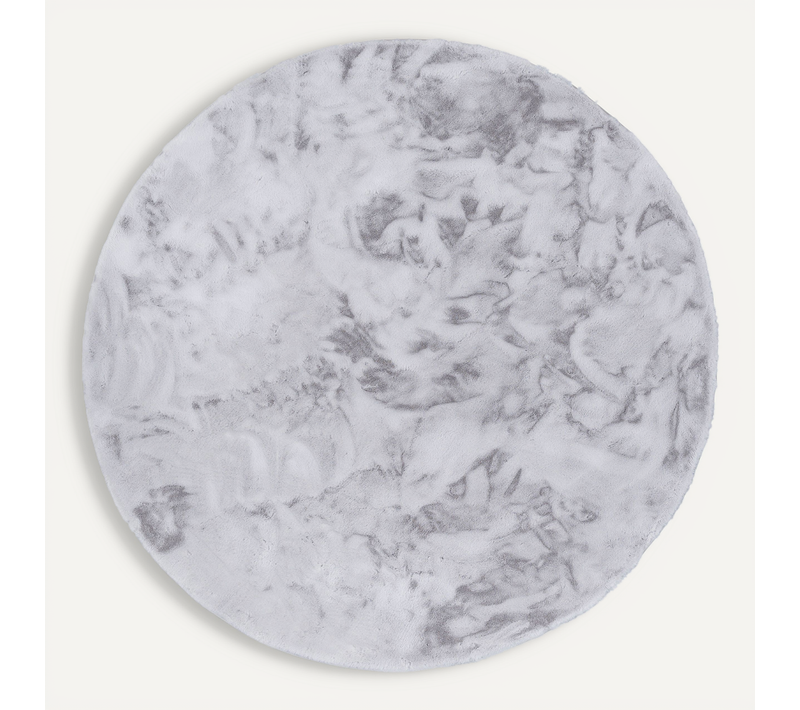 Tapis En Fourrure Plush Rond 160cm Gris Clair