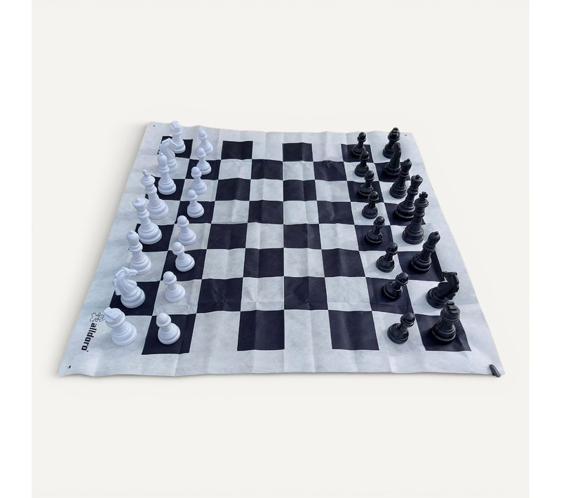 Échecs XXL Jeu D'échecs Version XXL - Terrain De Jeu : 158 X 158 Cm - Sac De Rangement