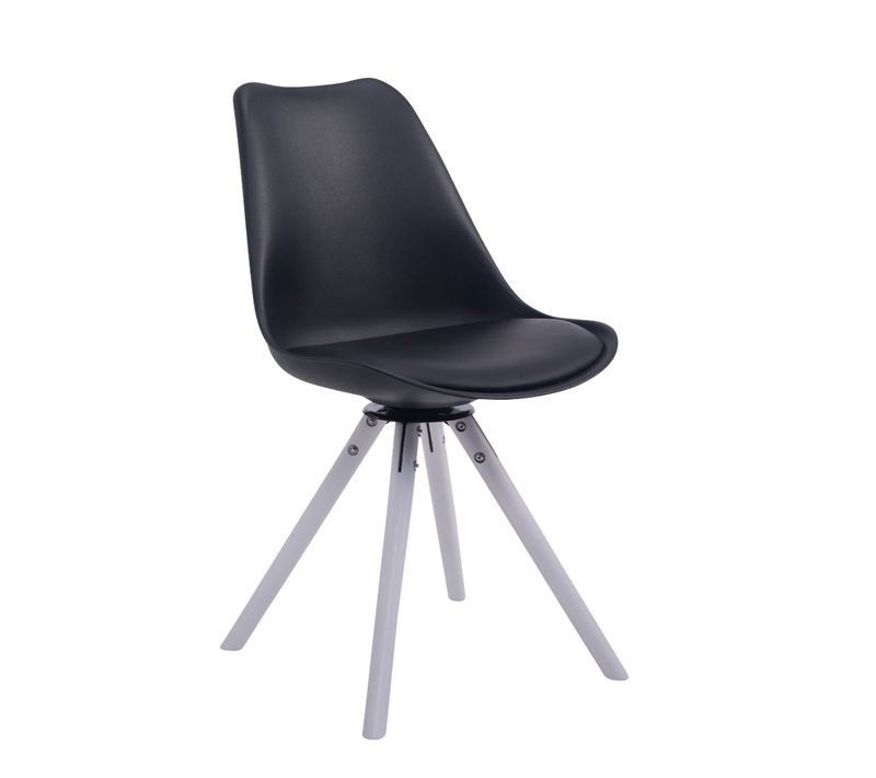 Chaise De Salle À Manger Pivotante Troyes Similicuir Pieds En Forme Ronde Noir /blanc