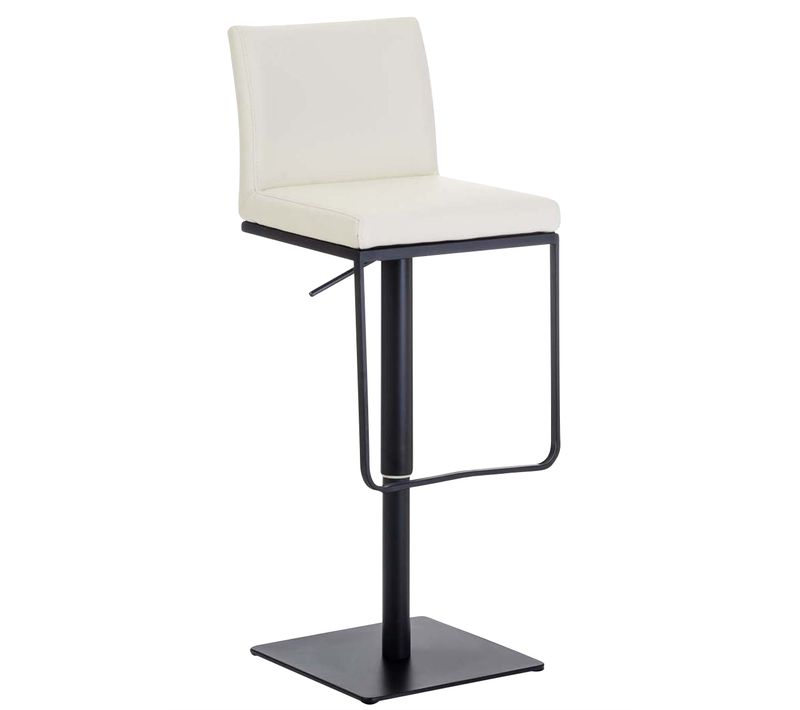 Tabouret De Bar Panama En Similicuir Avec Pied En Métal Crème/noir