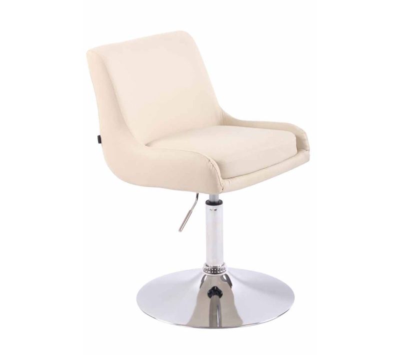 Chaise Lounge Club En Similicuir Crème