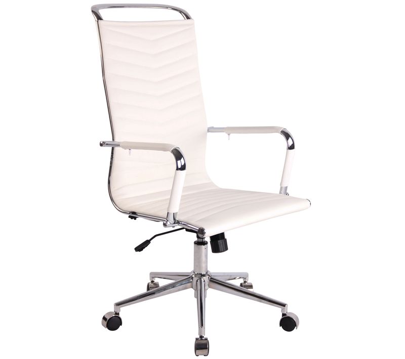 Chaise De Bureau Batley En Similicuir Ou Véritable Cuir Blanc /similicuir