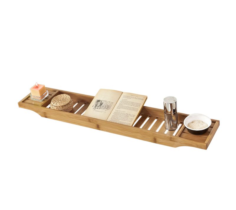 Pont De Baignoire En Bambou Porte Savon Et Gel Douche Serviteur De Baignoire, Frg212-n