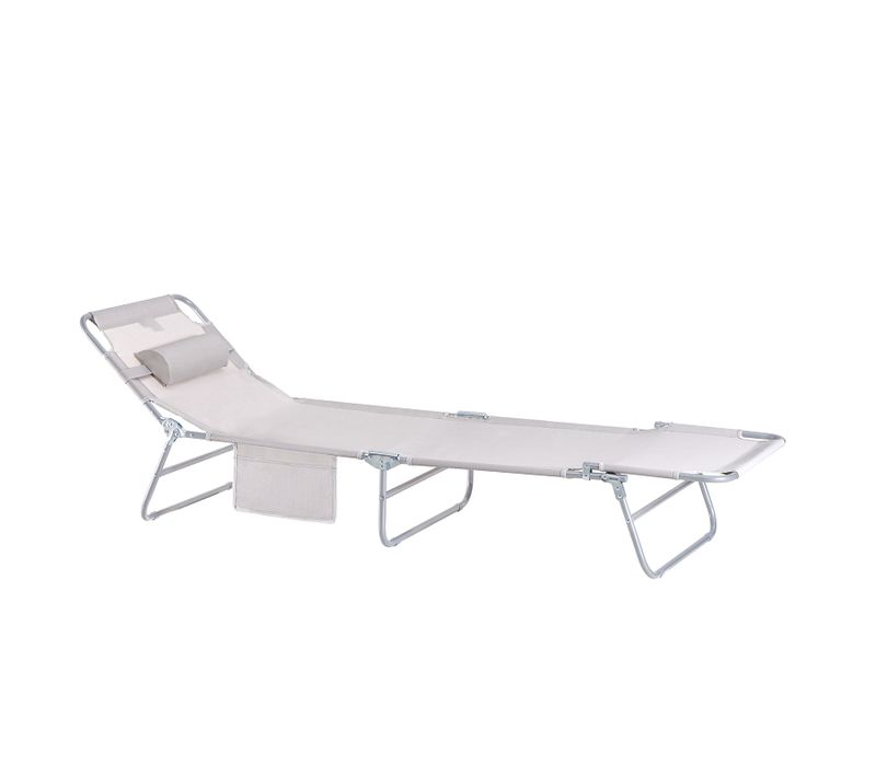 Chaise Longue Bain De Soleil,jardin,camping Inclinable, Ogs35-mi