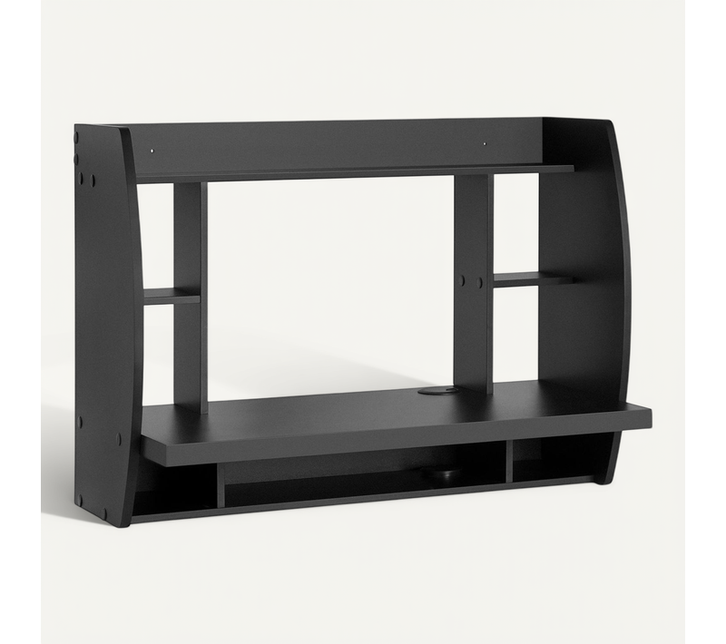 Fwt18-sch Table Murale Bureau Avec Étagère Intégrée Armoire De Rangement Murale Blanc