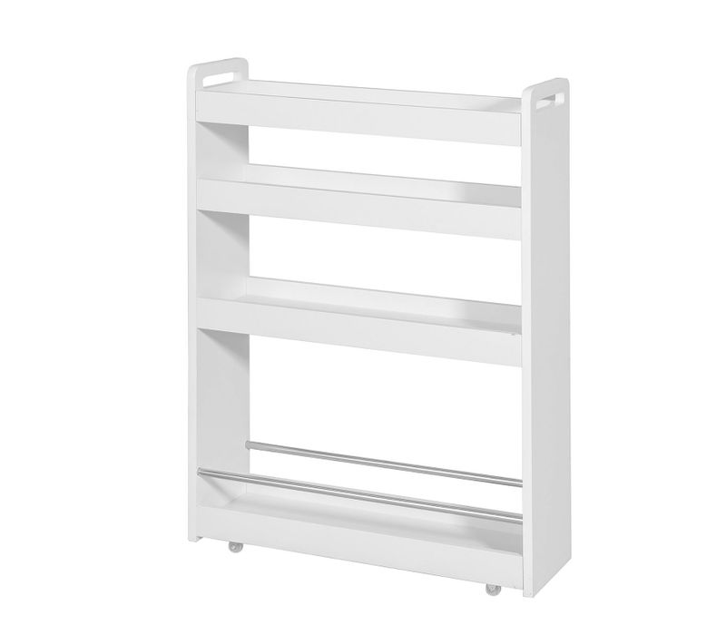 Étagère Roulettes Roulettes 4 Étages Blanc De Nsr01-w