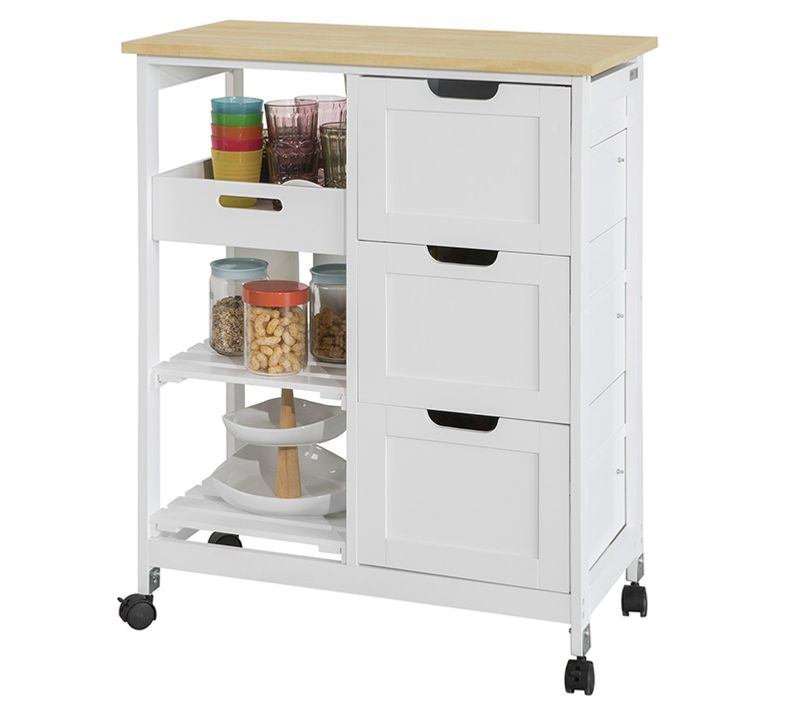 Chariot De Service Desserte Cuisine à Roulettes Table Rangement Fkw79-w