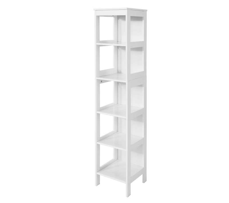 Meuble Colonne De Salle De Bain Armoire Haute Étagère De Salle De Bain Avec 6 Étagères,bzr14-w