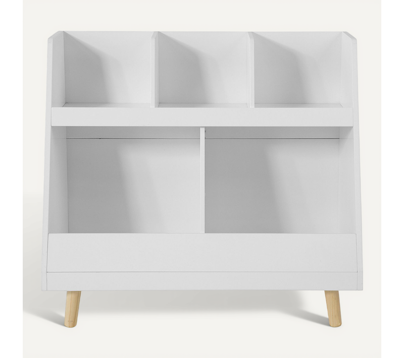 Bibliothèque Étagère à Livres Enfants Étagère De Rangement Jouets 5 Compartiments Ouverts, Kmb19-w