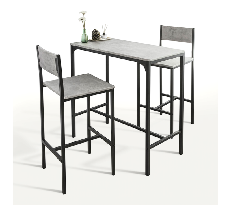 Ensemble Table De Bar + 2 Chaises Set De 1 Table, Ogt03-hg