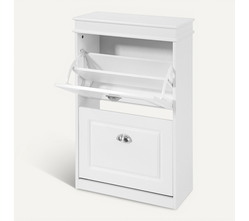 Meuble De Rangement à Chaussures Armoire à Chaussures Commode à Chaussures 2 Abattants, Fsr78-w
