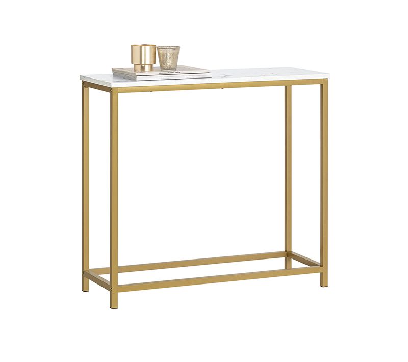 Table Console Table D'appoint Bout De Canapé Table D’entrée Effet Marbre Cadre, Fsb29-g