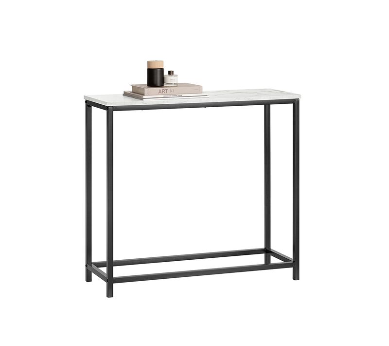 Table Console Table D'appoint Bout De Canapé Table D’entrée Effet Marbre Cadre, Fsb29-sch