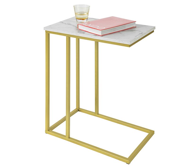 Table D’appoint Moderne Bout De Canapé à Café Table De Chevet Effet Marbre,fbt87-g