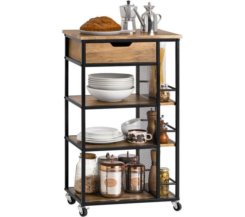 Desserte De Cuisine Roulante Chariot De Service Meuble De Rangement Multifonctionnel, Fkw99-n