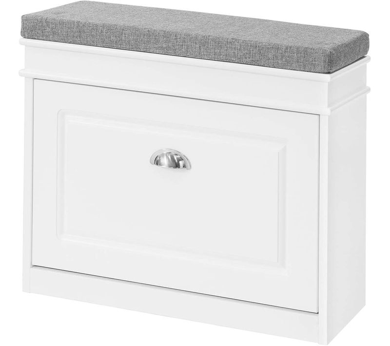 Banc à Chaussures Meuble à Chaussures Avec Assise Coussin Rembourré, Fsr82-k-w