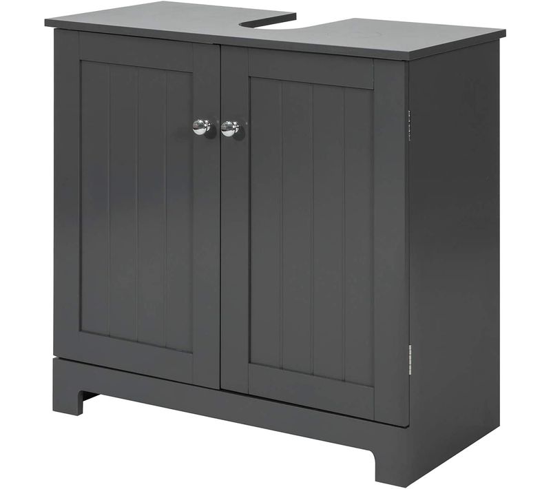 Meuble Sous-lavabo à 2 Étages Et 2 Portes Meuble De Rangement De Salle De Bain, BZr18-dg