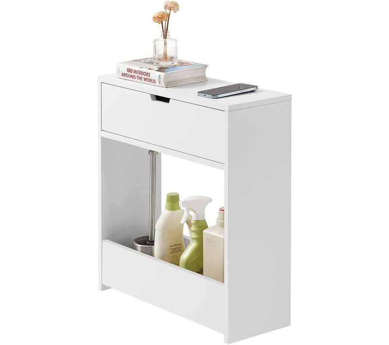 Support Papier Toilette, Armoire Toilettes Wc Armoire De Salle De Bain Sur Pied En Bois,  BZr48-w