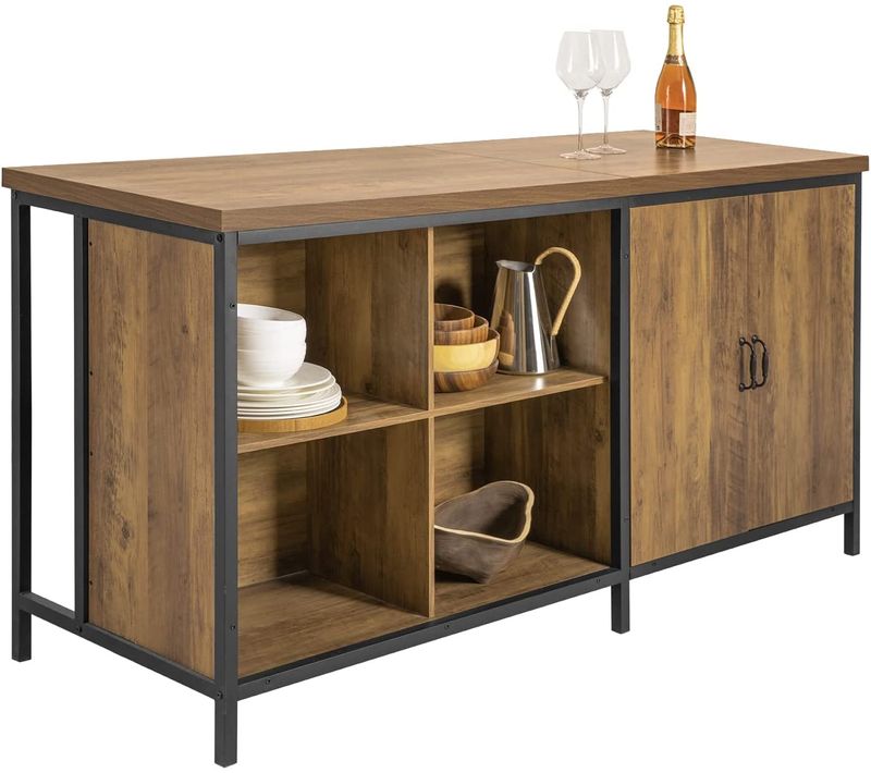 Placard De Cuisine Buffet De Rangement Armoire De Cuisine Avec 2 Portes, 4 Compartiments, Knl01-f