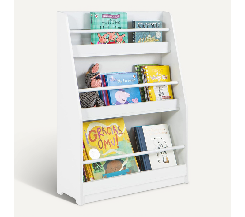Bibliothèque Montessorienne Pour Enfants, Étagère à Livres Étagères à 3 Hauteurs, Blanc, Kmb45-w