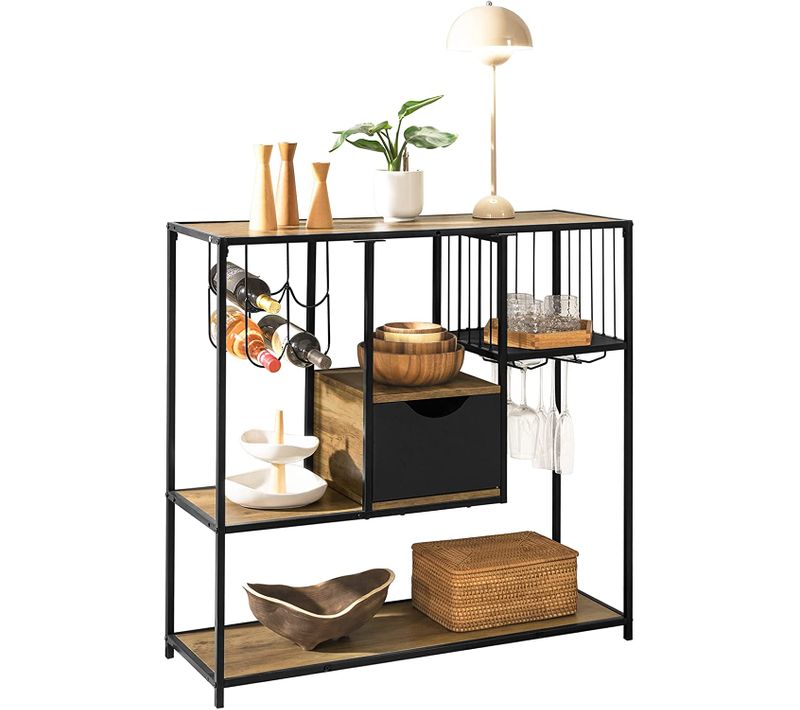 Table Console Table D’entrée Bout De Canapé Table D'appoint Buffet Avec 3 Etagères, Fsb56-f