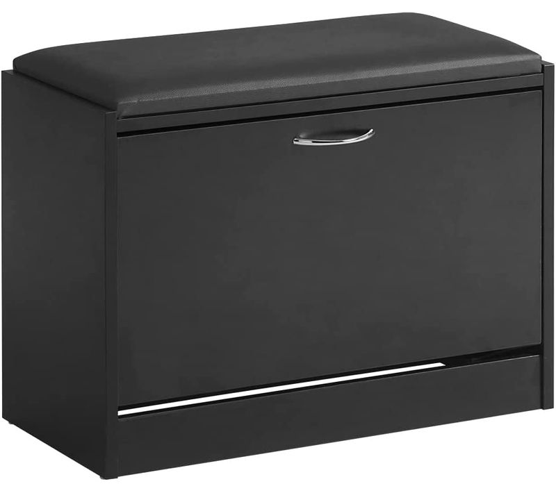 Banc Armoire à Chaussures 1 Abattant Avec Coussin Meuble D’entrée Coffre, Fsr16-sch