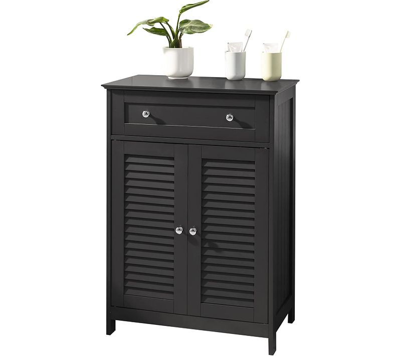 Meuble Bas De Salle De Bain Avec Tiroir Et Cloison Amovible Meuble De Rangement Buffet, Frg238-dg