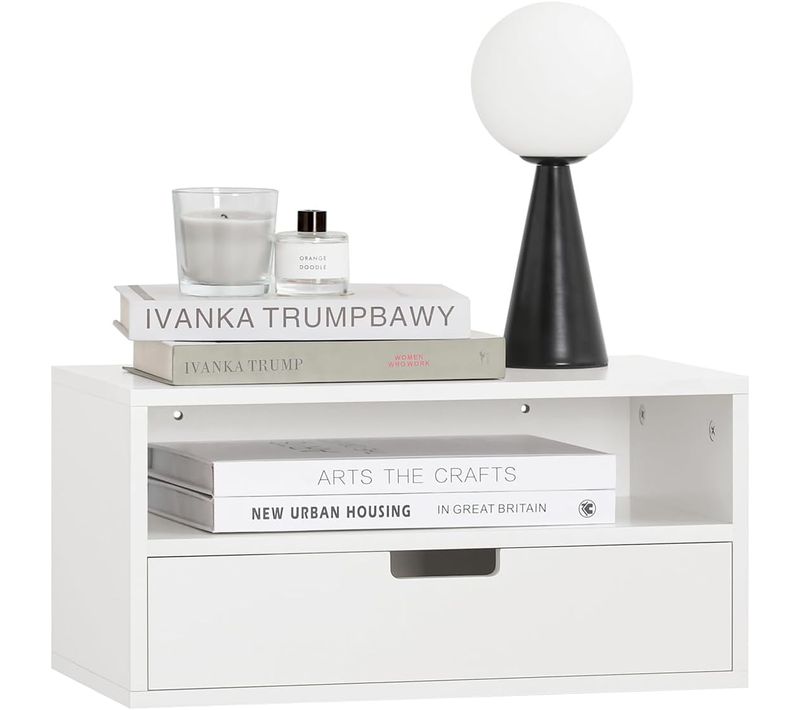 Table De Chevet Murale, Table De Nuit Flottante, Armoire Murale, Étagère Murale, Nkd03-w