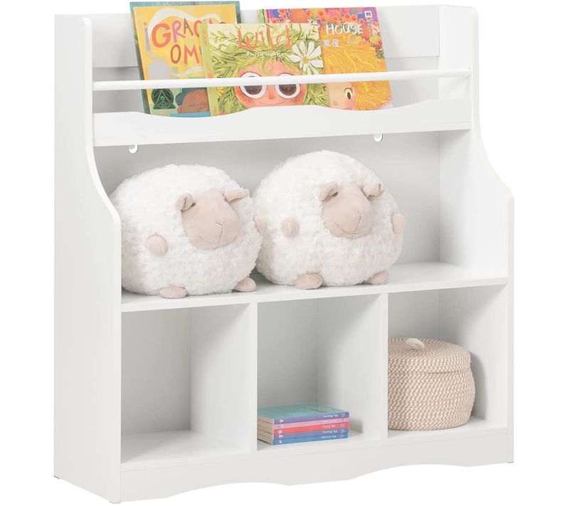 Bibliothèque Pour Rangement Pour Livres Et Jouets Meuble Enfant Avec 5 Compartiments, Kmb57-w