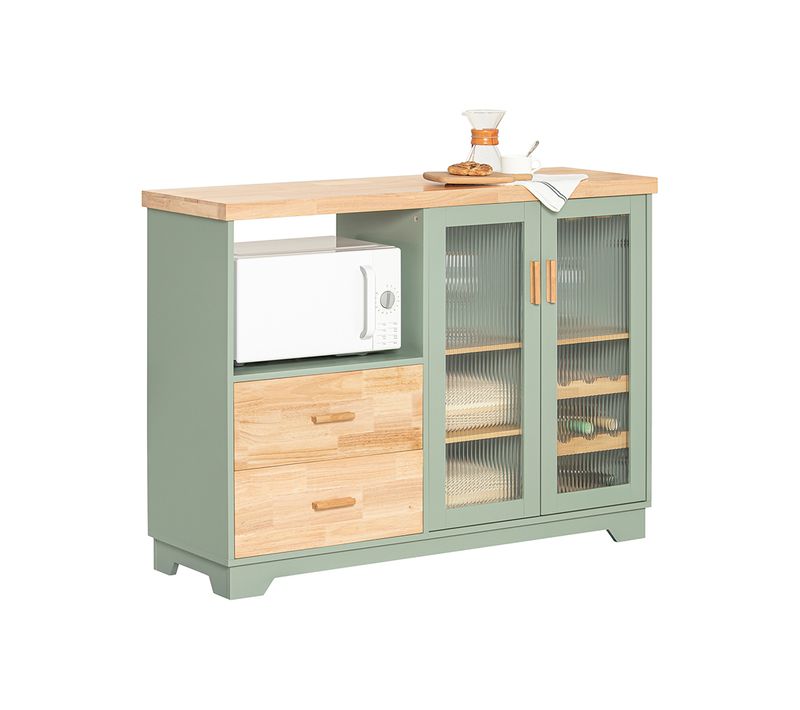Meuble Micro-ondes, Armoire De Cuisine, Meuble Latéral, 120 X 40 X 90 Cm, Vert, Fsb81-gr