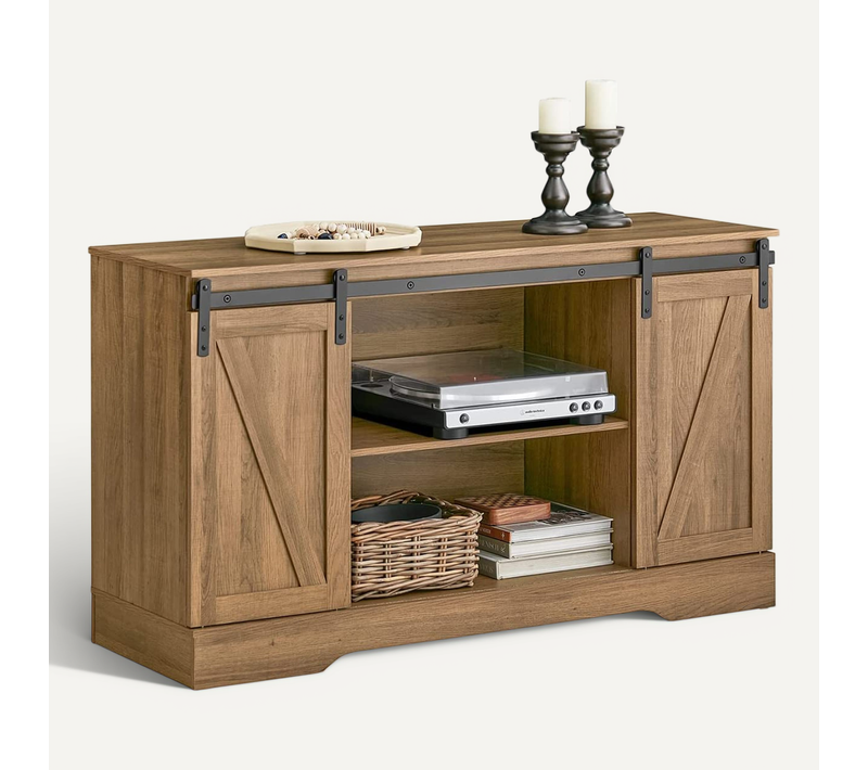 Commode Meuble Bas Buffet Avec Porte De Grange Coulissante Armoire à Chaussures , Fsb60-br