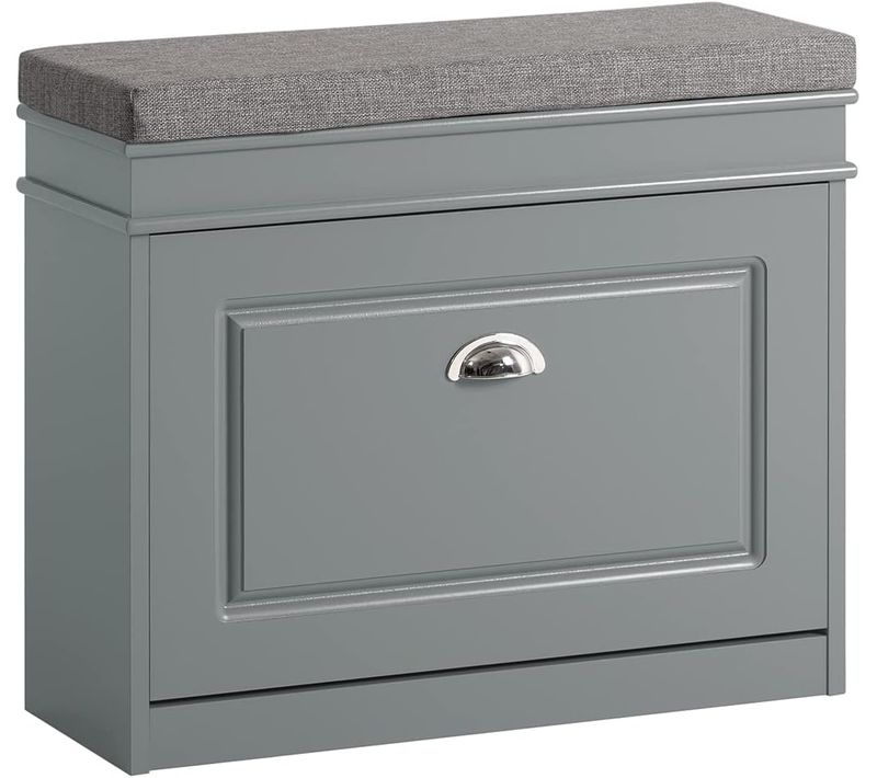 Banc à Chaussures Meuble à Chaussures Avec Assise Coussin Rembourré Et Abattant, Fsr82-k-hg