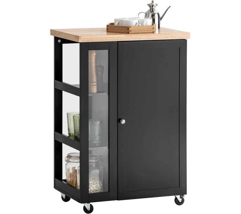 Chariot De Service Desserte De Cuisine à Roulettes Table Roulante Meuble De Rangement, Fkw75-sch