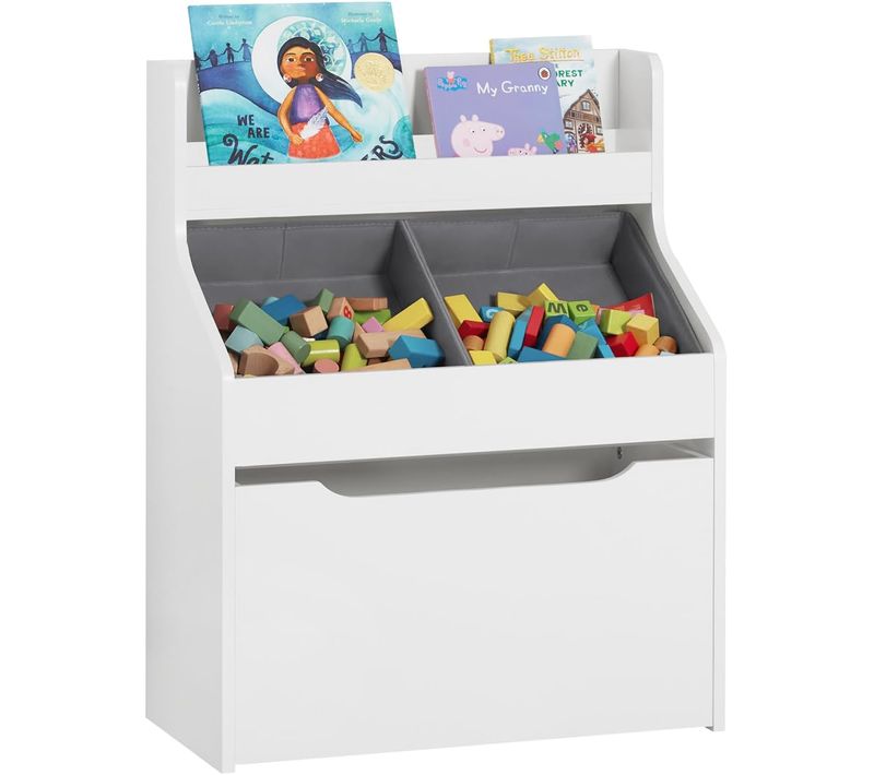 Étagère De Rangement Pour Chambre D’enfants Avec 2 Paniers Et 1 Compartiment à Roulettes, Kmb71-w